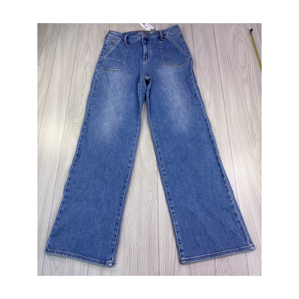 Just USA Alicia Patch Pocket Slim Wide Leg Jeans Indigo 16 AB-226G